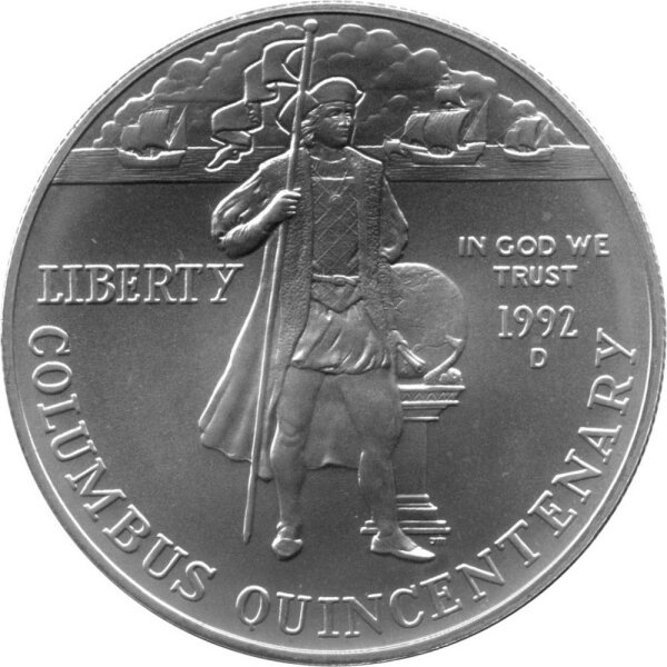 USA 1 Dollar 1992 -D- 500 Jahre Entdeckungsreise Columbus - Silber