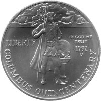 USA 1 Dollar 1992 -D- 500 Jahre Entdeckungsreise Columbus...