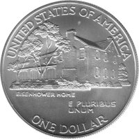 USA 1 Dollar 1990 -W- 100. Geburtstag von Dwight D. Eisenhower - Silber
