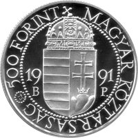 Ungarn 500 Forint 1991 - Papst Johannes Paul II "Papstbesuch" - Silber PP
