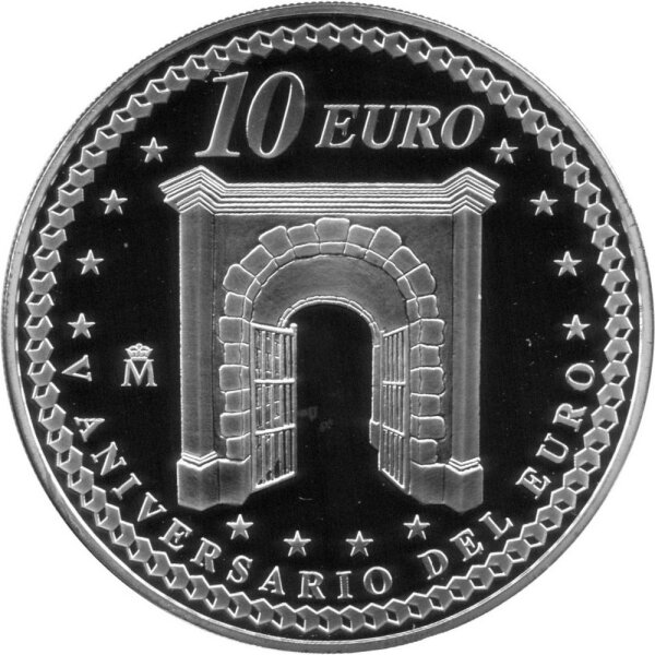 Spanien 10 Euro 2007 - 5 Jahre Umlauf des Euro "Torbogen" - Silber PP
