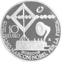 Italien 10 Euro 2009 - Nobelpreis Guglielmo Marconi - Silber PP