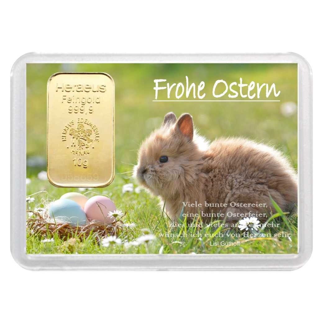 Geschenkbarren "Frohe Ostern" 10 Gramm Gold