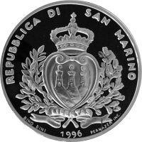 San Marino 5.000 Lire 1996 - Greifvogel - Silber PP