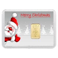 Geschenkbarren "Merry Christmas" 5 Gramm Gold