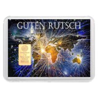 Geschenkbarren "Guten Rutsch" 2 Gramm Gold
