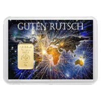 Geschenkbarren "Guten Rutsch" 5 Gramm Gold