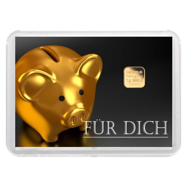Geschenkbarren "Für Dich" 1 Gramm Gold