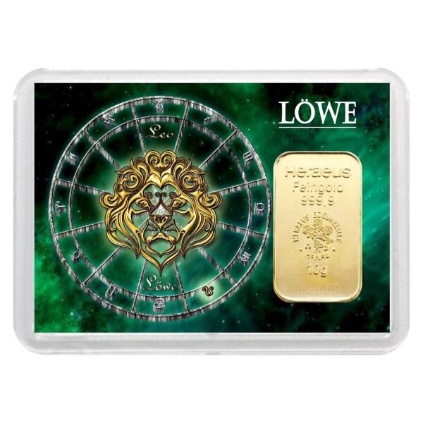 Geschenkbarren "Sternzeichen - Löwe" 10 Gramm Gold