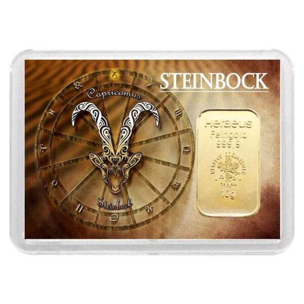 Geschenkbarren "Sternzeichen - Steinbock" 10 Gramm Gold