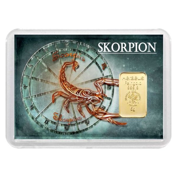 Geschenkbarren "Sternzeichen - Skorpion" 5 Gramm Gold