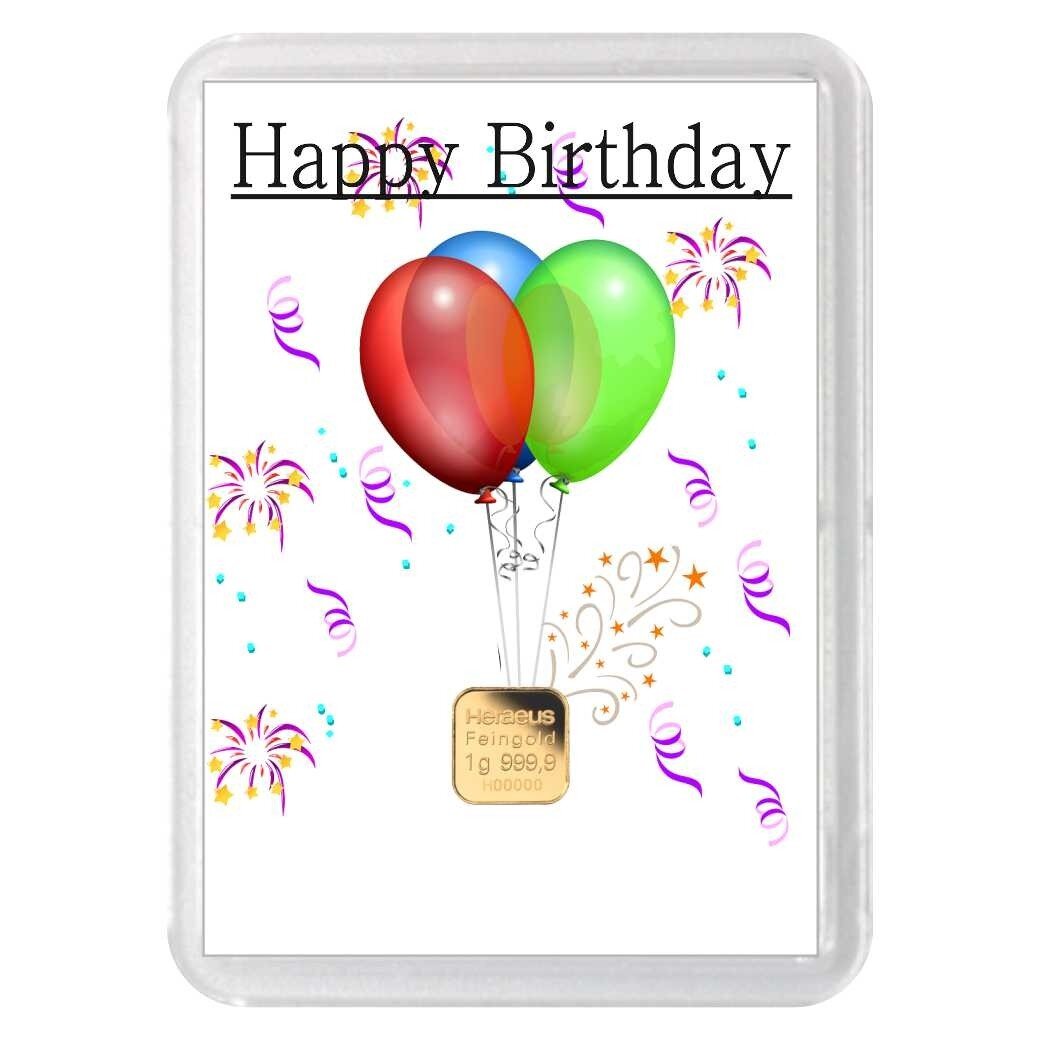 Geschenkbarren "Happy Birthday - Luftschlangen"...