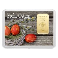 Geschenkbarren "Frohe Ostern - Nest" 10 Gramm Gold