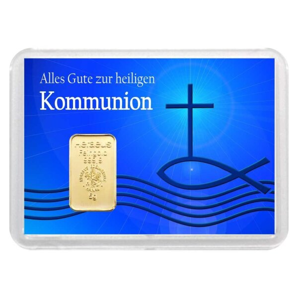 Geschenkbarren "Kommunion" 5 Gramm Gold