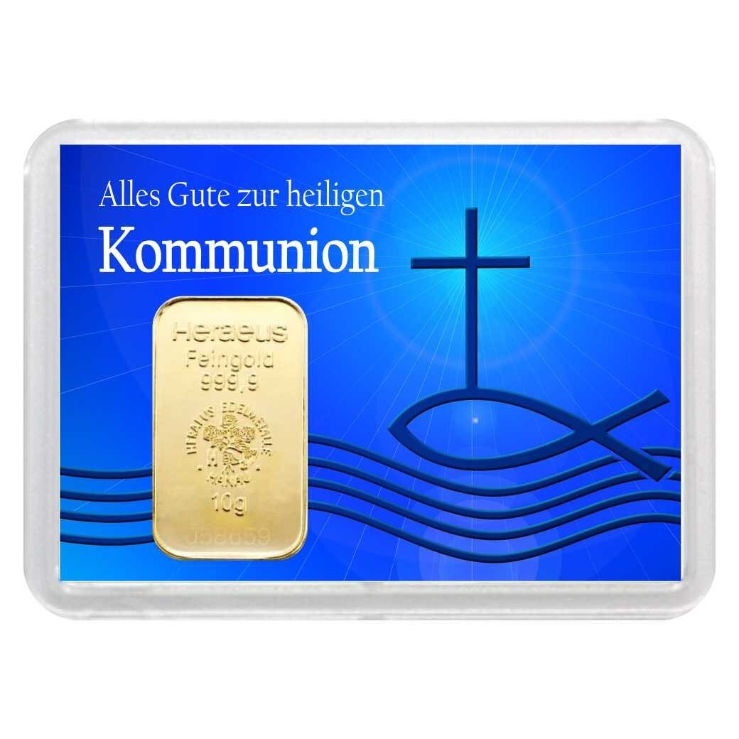 Geschenkbarren "Kommunion" 10 Gramm Gold