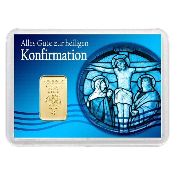 Geschenkbarren "Konfirmation" 5 Gramm Gold