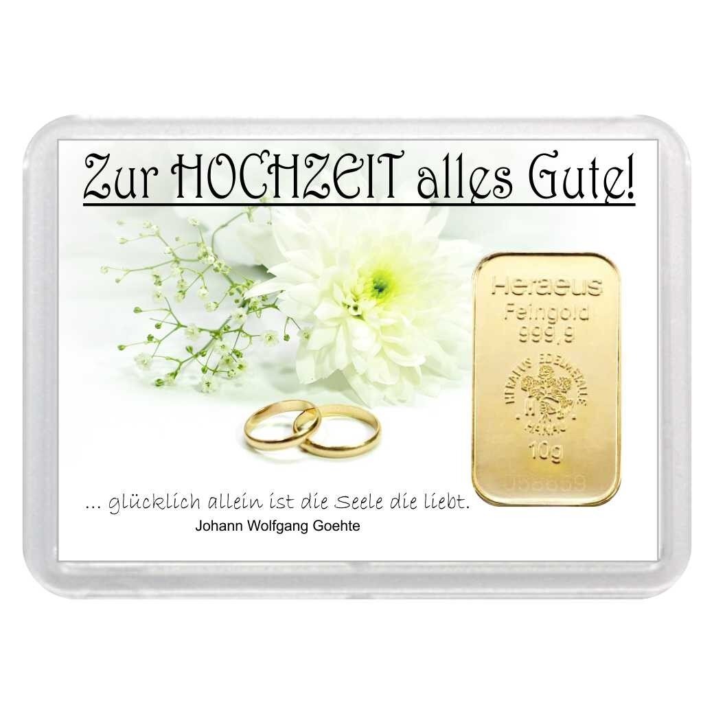 Geschenkbarren "Zur Hochzeit - Ringe" 10 Gramm...