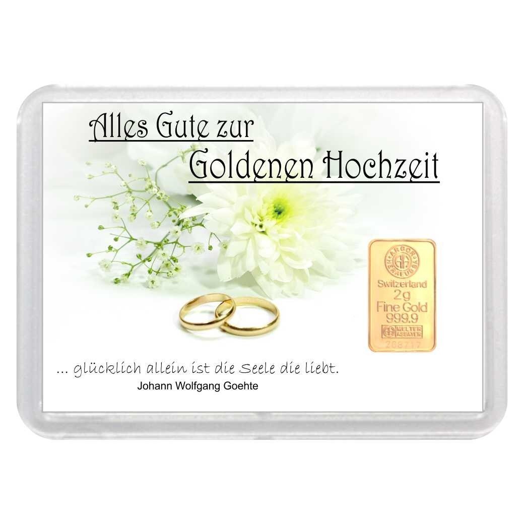 Geschenkbarren "Zur Goldenen Hochzeit" 2 Gramm...