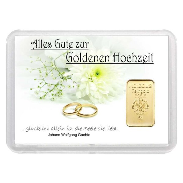 Geschenkbarren "Zur Goldenen Hochzeit" 5 Gramm Gold