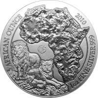 Ruanda African Ounce 2010 Löwe 1 oz Silber F15