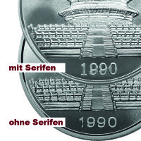 China Panda 1990 1 oz Silber ohne Serifen - 2. Wahl