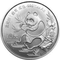 China Panda 1991 1 oz Silber mit Serifen