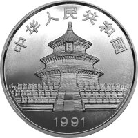 China Panda 1991 1 oz Silber ohne Serifen