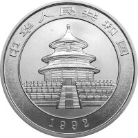 China Panda 1992 1 oz Silber große Jahreszahl