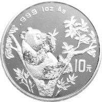China Panda 1995 1 oz Silber schmale Jahresziffern 3...