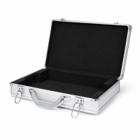 Großer Alu Münzkoffer NUMMUS MAXIMUS mit 6 Münztableaus 52x52 mm für 144 Münzen