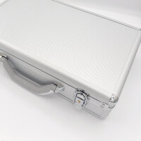 Großer Alu Münzkoffer NUMMUS MAXIMUS mit 6 Münztableaus 52x52 mm für 144 Münzen