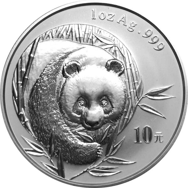 China Panda 2003 1 oz Silber Bambuswald mattiert
