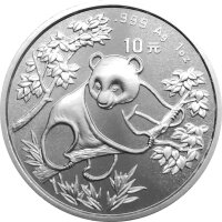 China Panda 1992 1 oz Silber große Jahreszahl -...