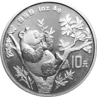 China Panda 1995 1 oz Silber breite Jahreszahl 9...