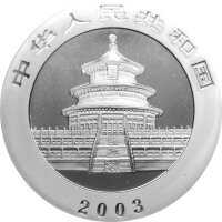 China Panda 2003 1 oz Silber Bambuswald mattiert - Original Folie