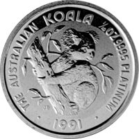 Australien Koala 1991 1/10 oz Platin