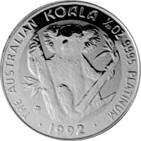 Australien Koala 1992 1/20 oz Platin