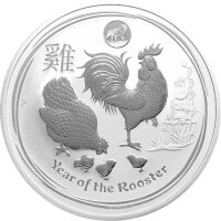 Australien Lunar II 2017 Jahr des Hahns 1 oz Silber -...