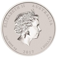 Australien Lunar II 2017 Jahr des Hahns 1 oz Silber - Privy Mark Löwe