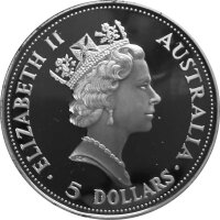 Australien Kookaburra 1990 1 oz Silber - Polierte Platte
