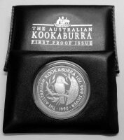 Australien Kookaburra 1990 1 oz Silber - Polierte Platte