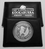 Australien Kookaburra 1992 1 oz Silber - Polierte Platte