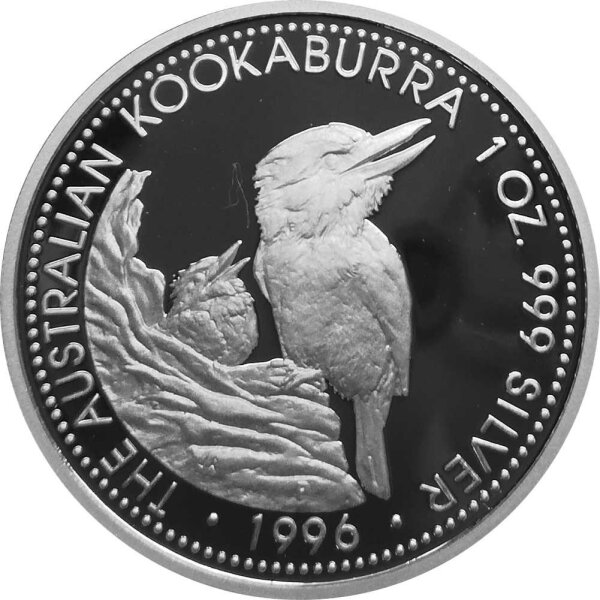 Australien Kookaburra 1996 1 oz Silber - Polierte Platte