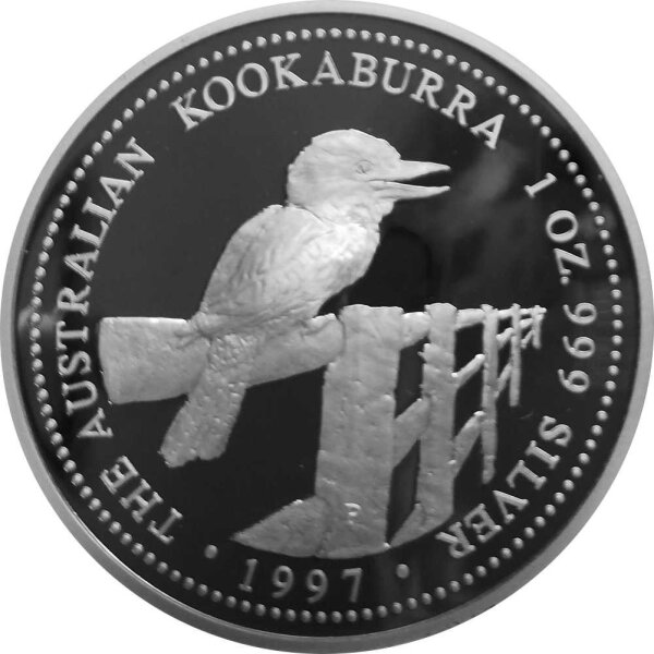 Australien Kookaburra 1997 1 oz Silber - Polierte Platte