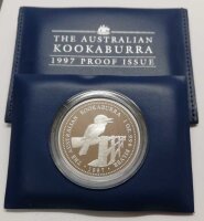 Australien Kookaburra 1997 1 oz Silber - Polierte Platte