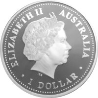 Australien Kookaburra 2001 1 oz Silber - Polierte Platte