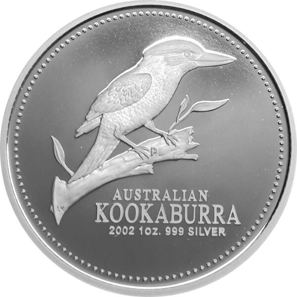 Australien Kookaburra 2002 1 oz Silber - Polierte Platte