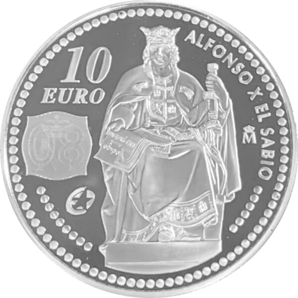Spanien 10 Euro 2008 König Alfonso X. der Weise - Silber PP