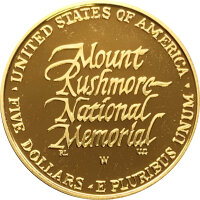 USA 5 Dollars 1991 Mount Rushmore Gold