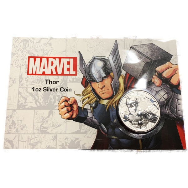 Tuvalu Marvel 2. Ausgabe 2018 Thor 1 oz Silber - Blisterkarte